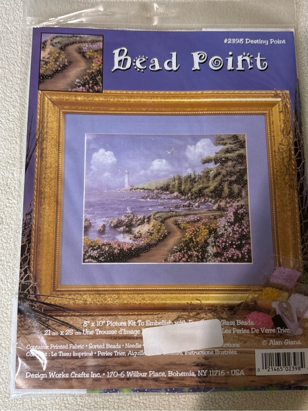 Bead Point 'Destiny Point' Fiber Art Kit - Purple Scenic Wall Art